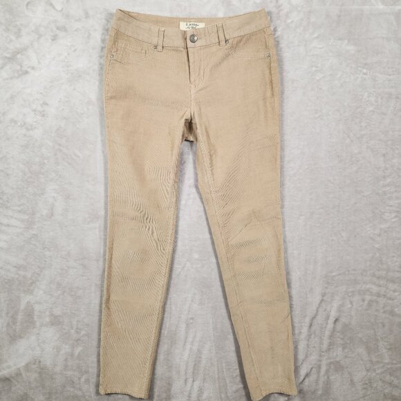 d. jeans New York Corduroy Stretchy Slim Pants Tan Women's Size 10 - Picture 1 of 11
